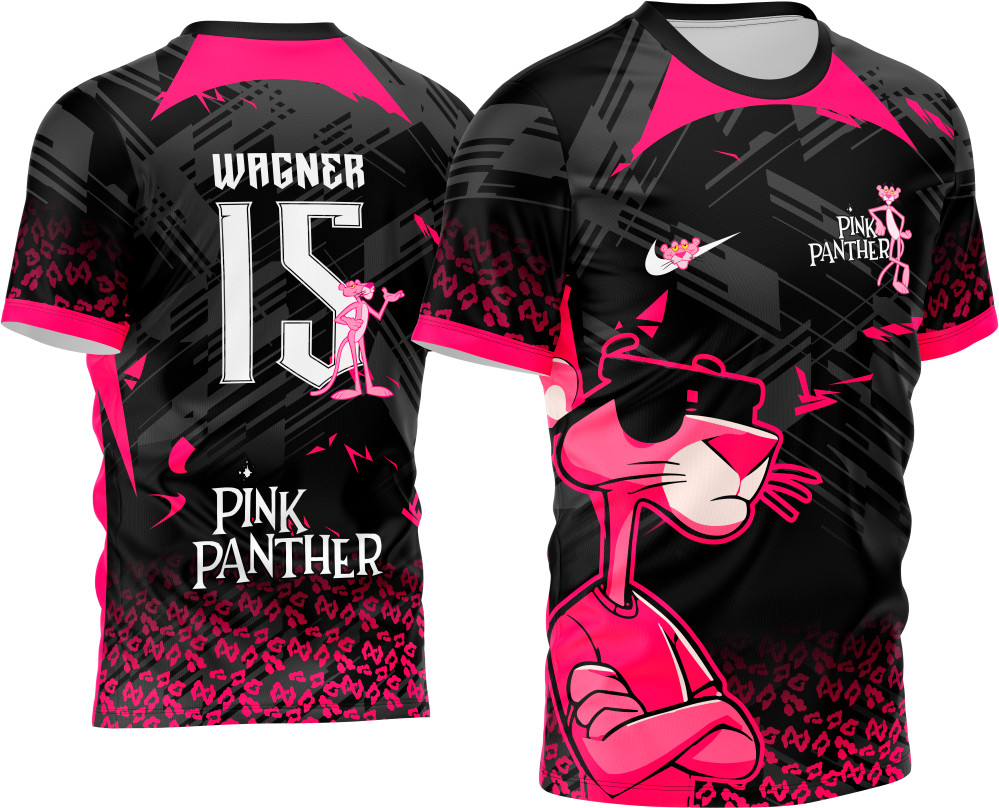 Arte Estampa Camisa Interclasse Pantera cor de rosa 2024