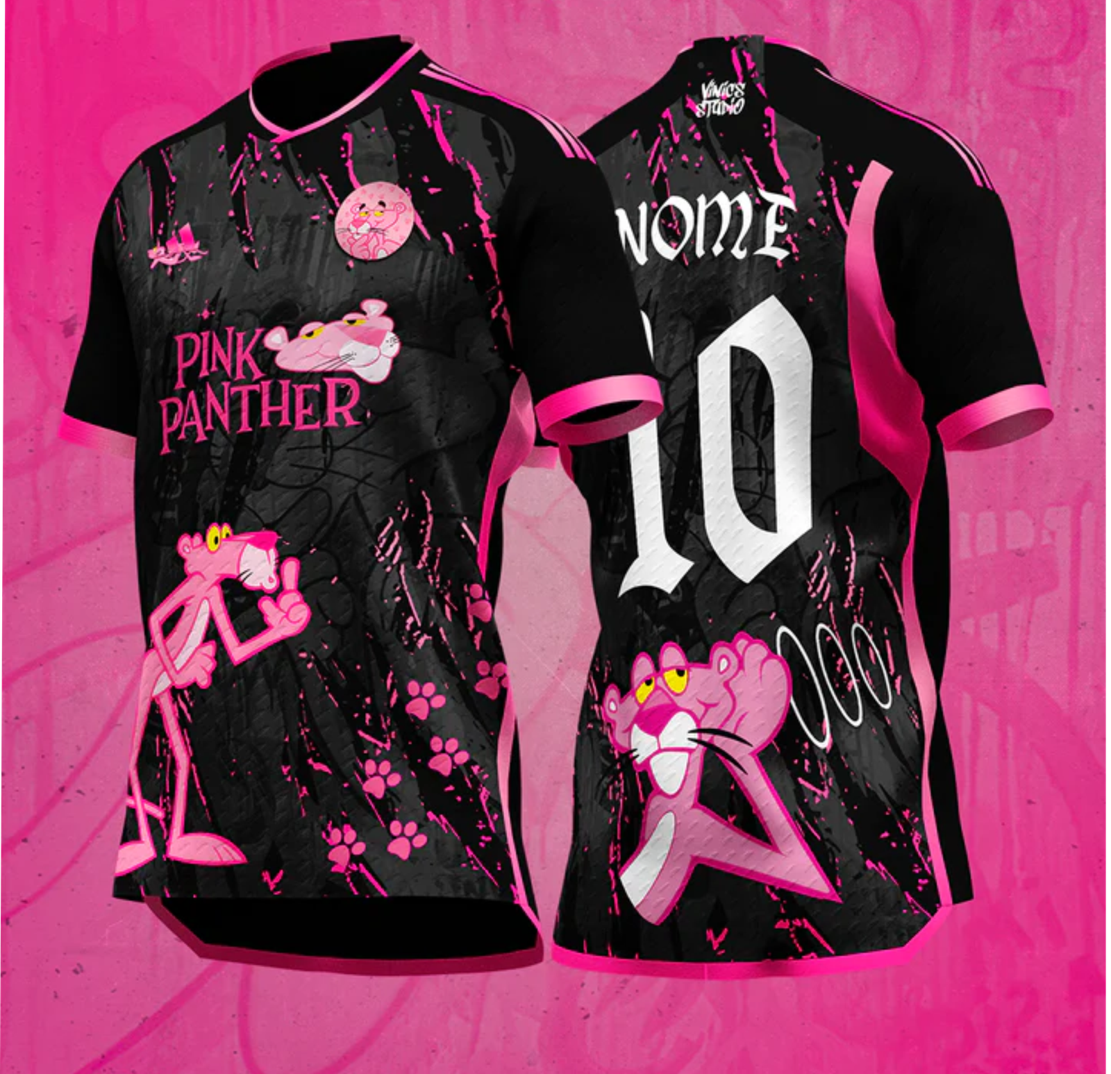 ARTE CAMISA PANTERA COR DE ROSA