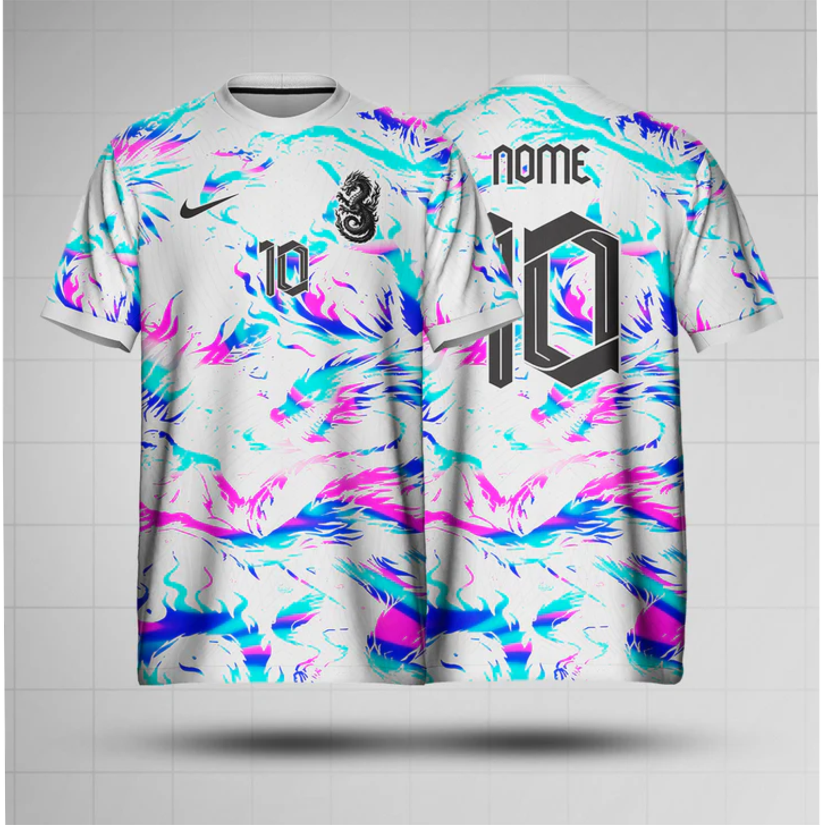 Arte Camisa Dragão Holográfio