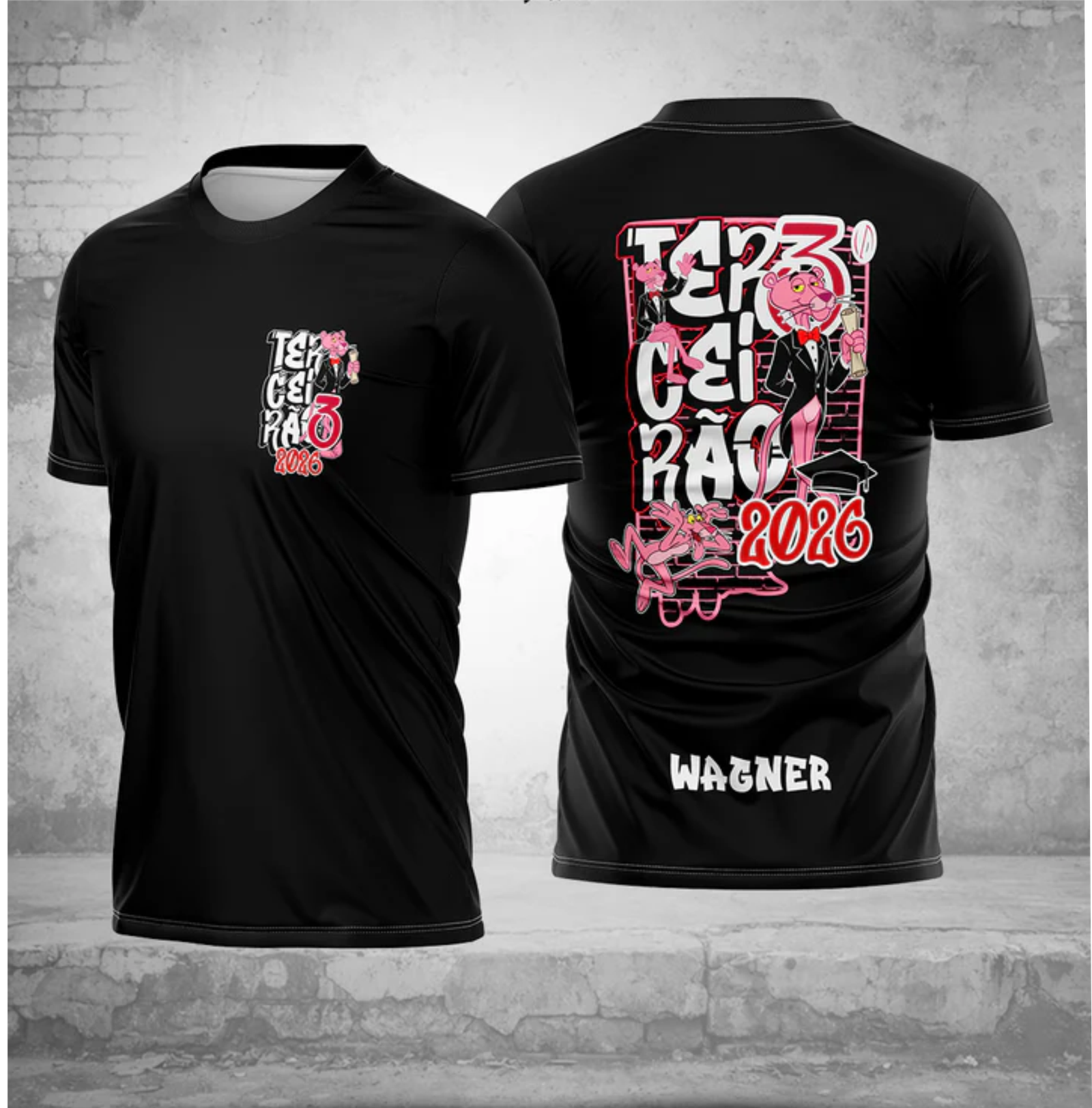 Camisa Terceirao Pantera cor de rosa