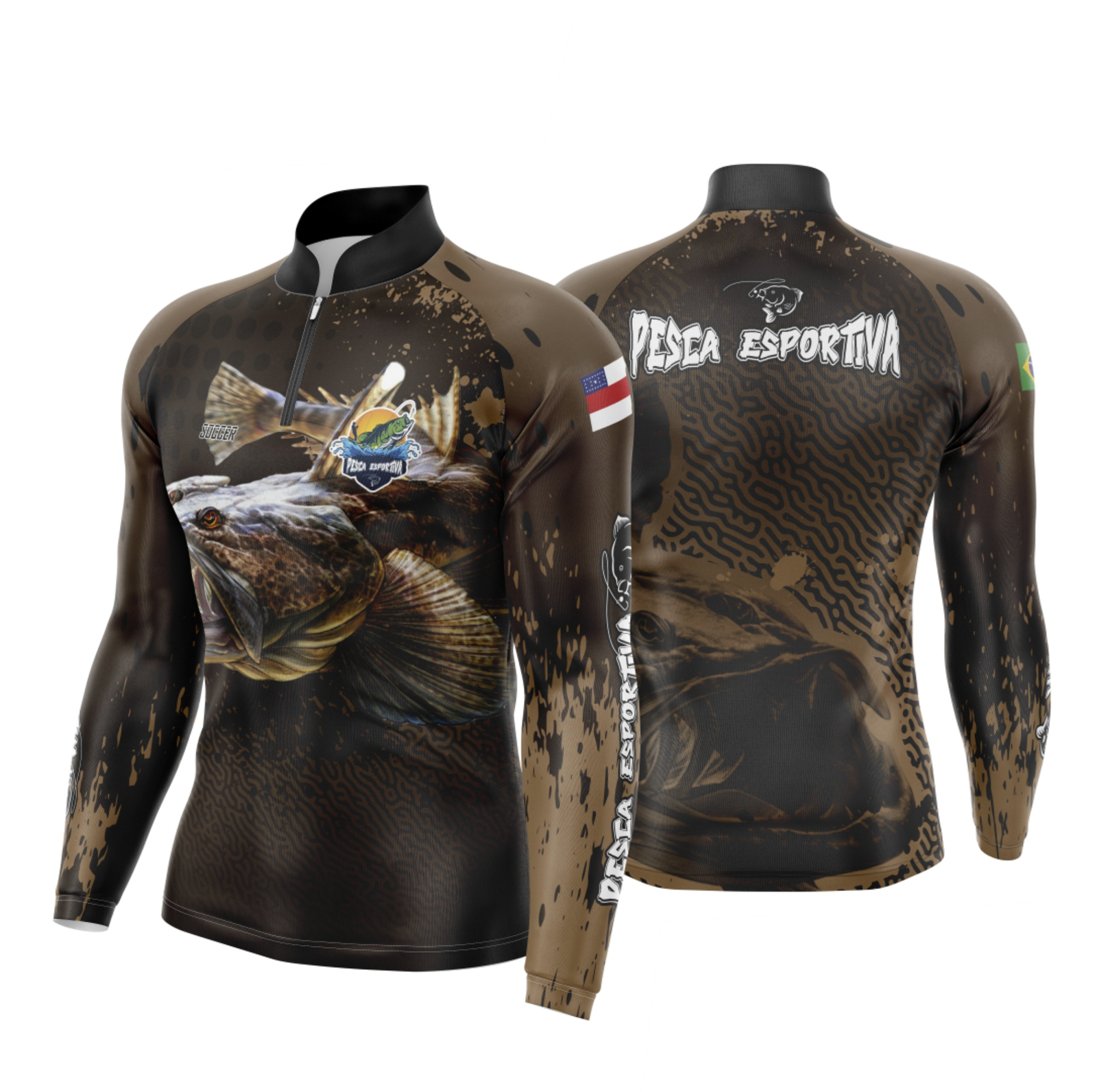 Arte Estampa Camisa De Pesca Esportiva