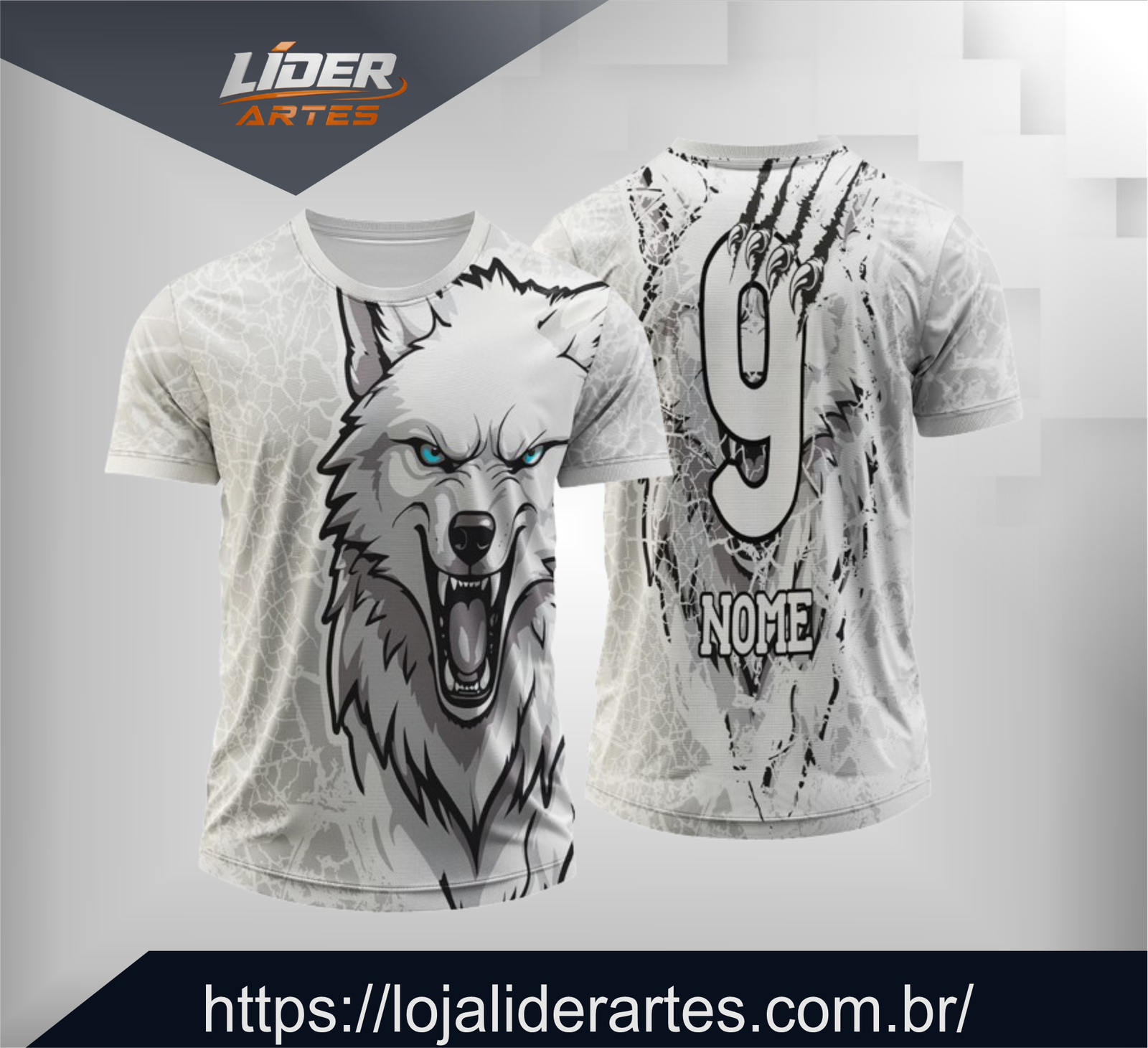Arte Digital Camisa Interclasse  Lobo Branco Neon